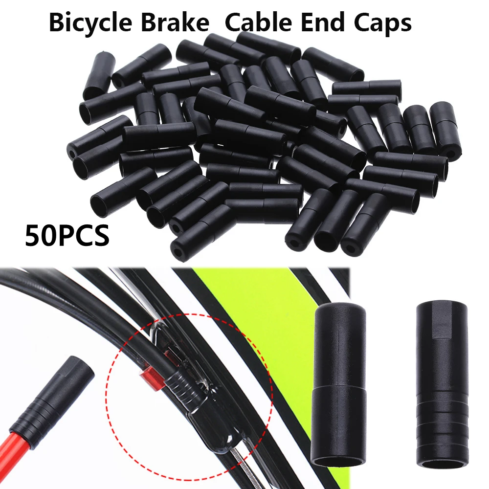 50PCS Black Plastic Bike Brake/Shift Cable Caps MTB Bicycle Brake Outer Cable End Caps Tips Cycling Parts Replacement Accessory