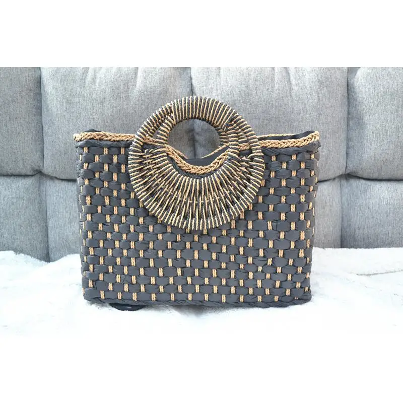 44cm Women\'s Summer Paper Woven Bag Summer Handbag Beach Bag a6223