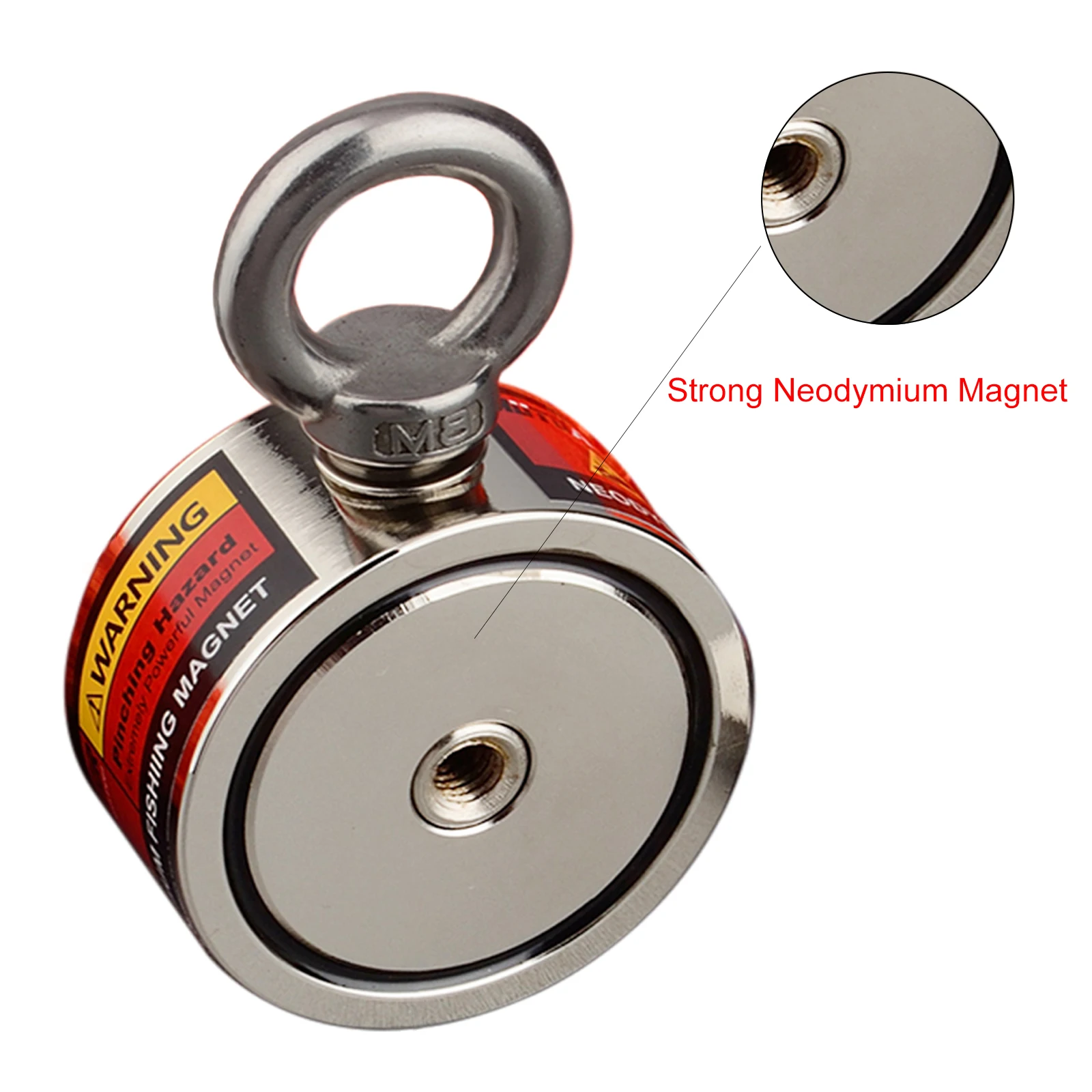 Strong Neodymium Two Side 120KG*2 Search Magnet Super Powerful Salvage Fishing Magnetic D48*22mm Stell Cup Holder