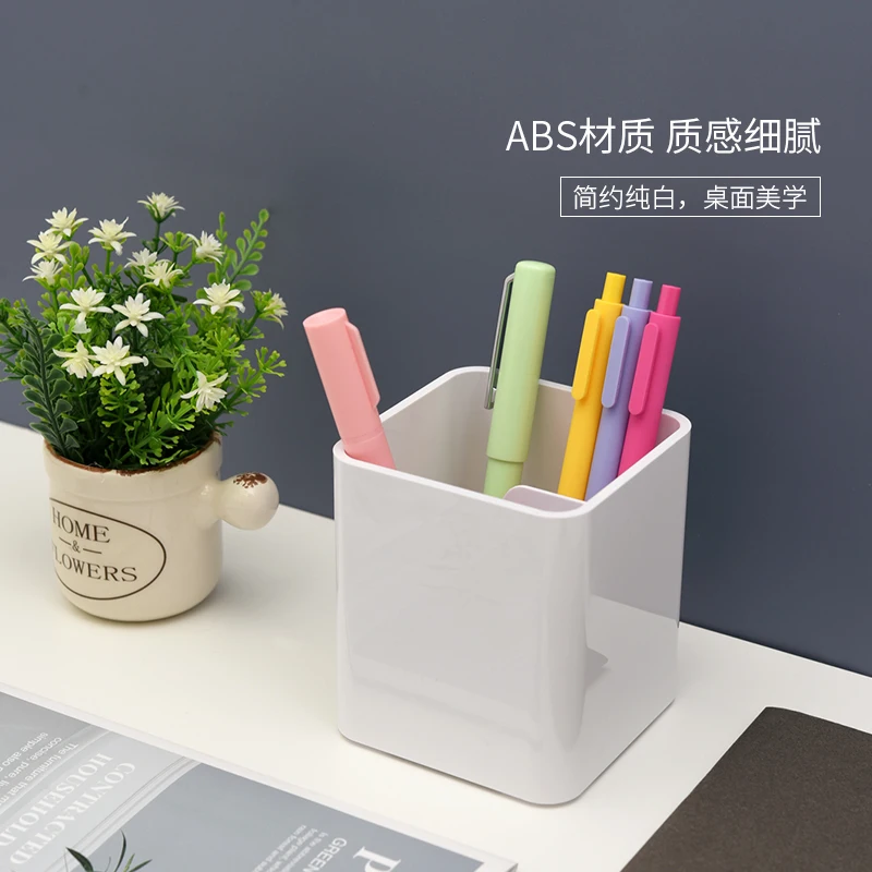 KACO LEMO Pen Holder For Office Desk Storage Box ,Multifunction Creative White Stationery Pen Holder For Pens Ruler Scissors