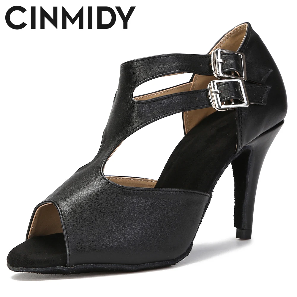 

CINMIDY Leather Dance Shoes For Women Latin Dance Shoes Tango Salsa Ballroom High Heels Dance Sneakers Women Wedding Shoes