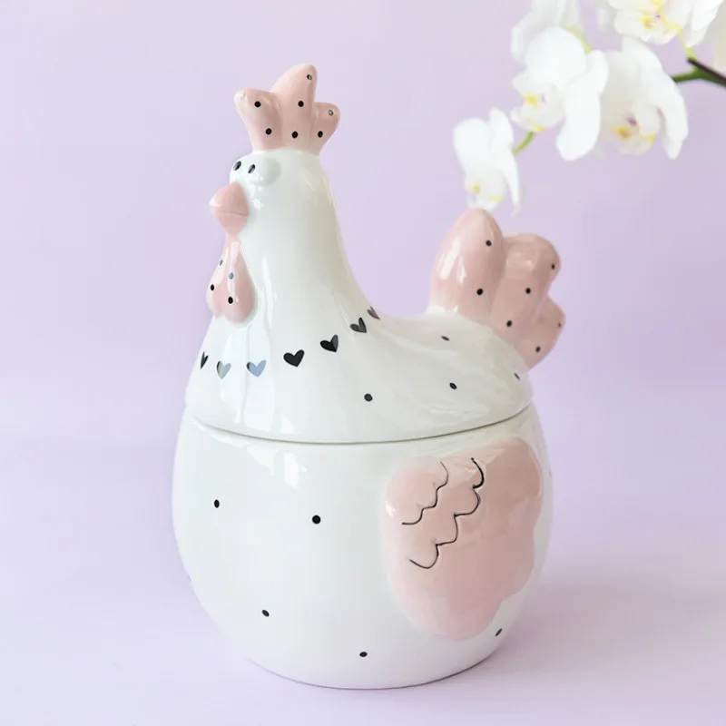 Super cute American creative crafts ceramic jewelry storage box stationery storage food ceramic storage