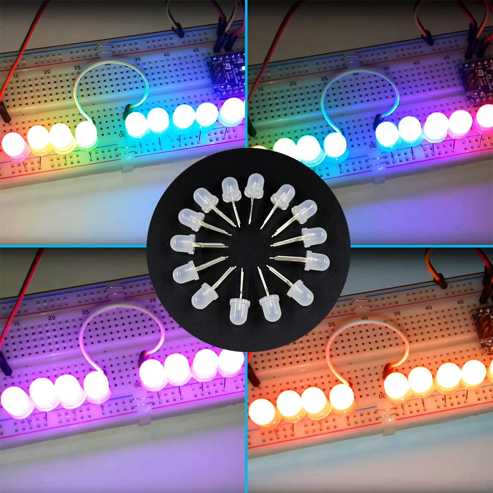 DC5V Diffused round hat RGB LED with WS2811 PL9823 APA106 chipset inside,5mm 8mm Neo pixel Arduino led chips RGB full color