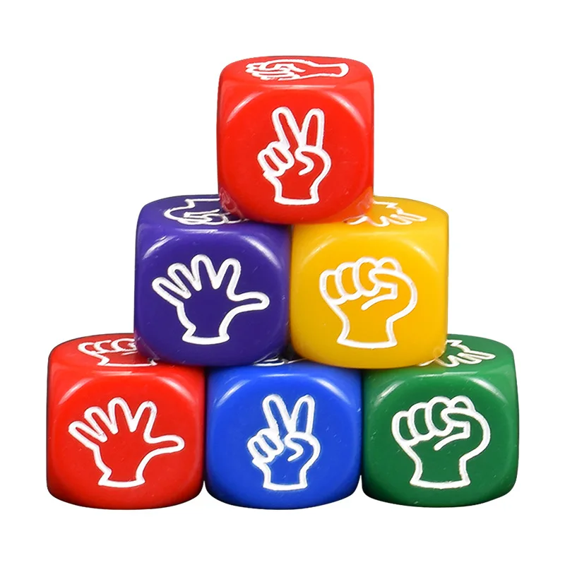 1Pc Funny Finger Guessing Game Dice Rock Paper Scissors Game Creative Board Games Toy Scissors Stone Family Party Supplies