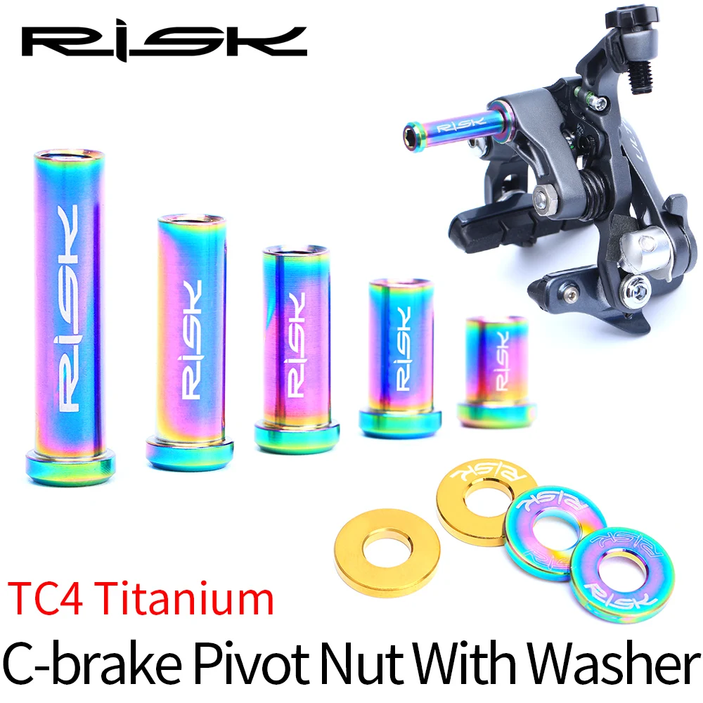 RISK จักรยาน C เบรค Caliper GR5(TC4) ไทเทเนียม Road C Clamp คงที่ถั่วเครื่องซักผ้า M6 X 10/15/20/25/30/40มม.อะไหล่