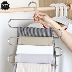 Multi-functional S-type Trouser Rack Stainless Steel Closet Organizer Clothing Hangers Traceless Adult Trouser Hanger