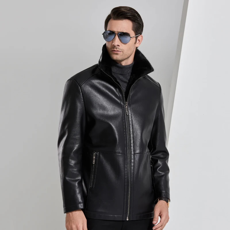 New Winter male Leather Jacket Men Windbreaker PU Jackets Male Outwear Warm PU  Jackets Size 4XL