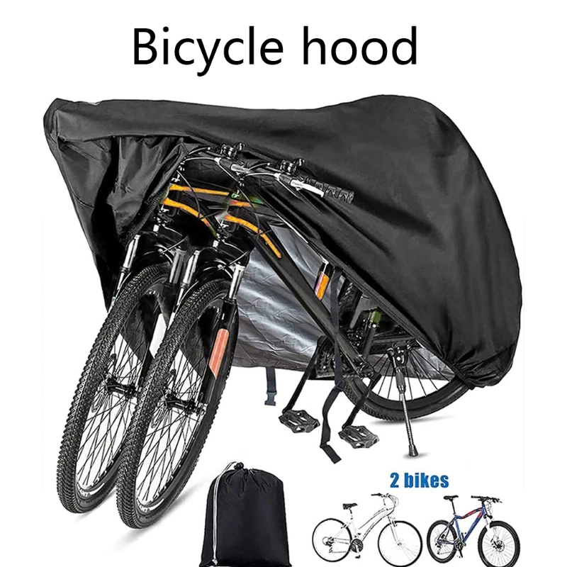 Large Size Waterproof Bike Cover Oxford Windproof Dustproof Anti-UV Outdoor Storage Protector for 1-2 Bike