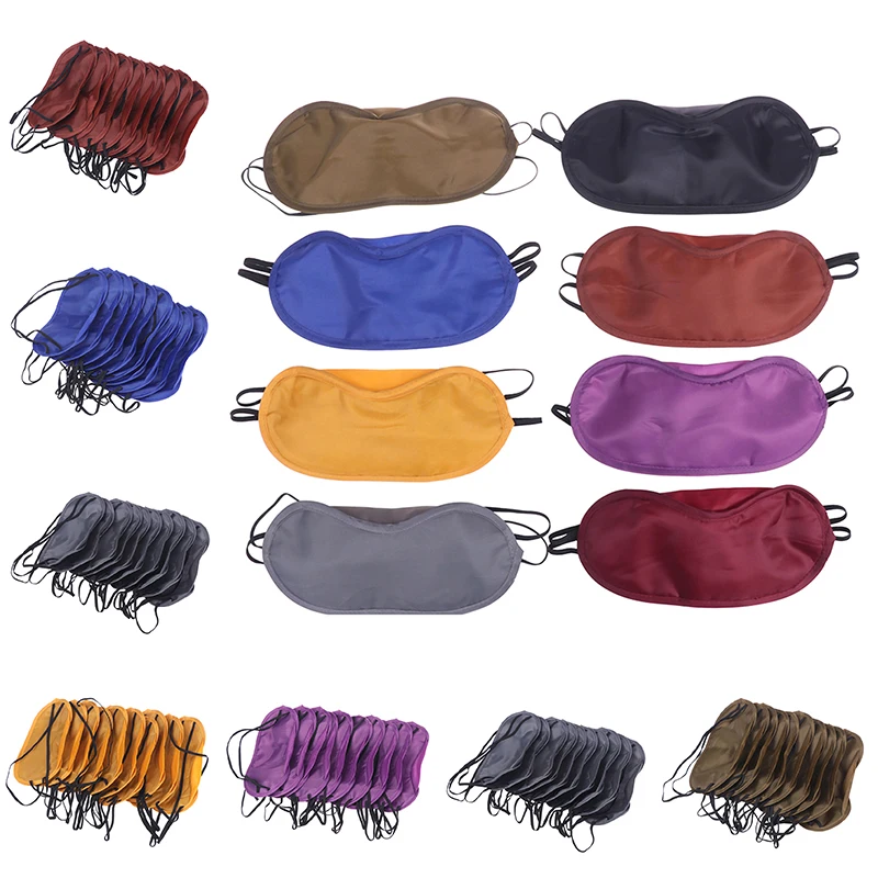 10Pcs Comfortable Sleep Eye Mask Shade Cover Blindfold Night Sleeping Travel Aid Sleeping Mask Blindfold Eyepatch Sleepmasker