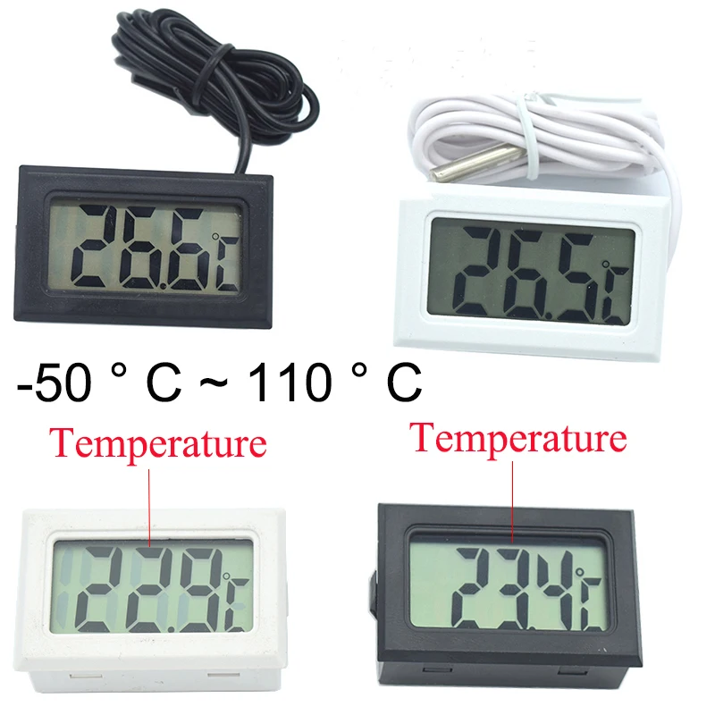 

LCD Digital Thermometer -50~110 degree Fridge Thermometer Fridges Freezers Coolers Aquarium Chillers Mini Probe Instrument