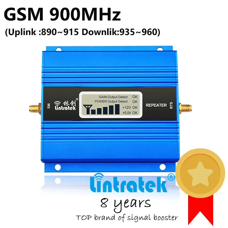 Lintratek GSM 900Mhz 2G Repeater Cellular amplifier gsm 900 2g  Mobile Phone Signal Booster Repeater  + Yagi Antenna full kit