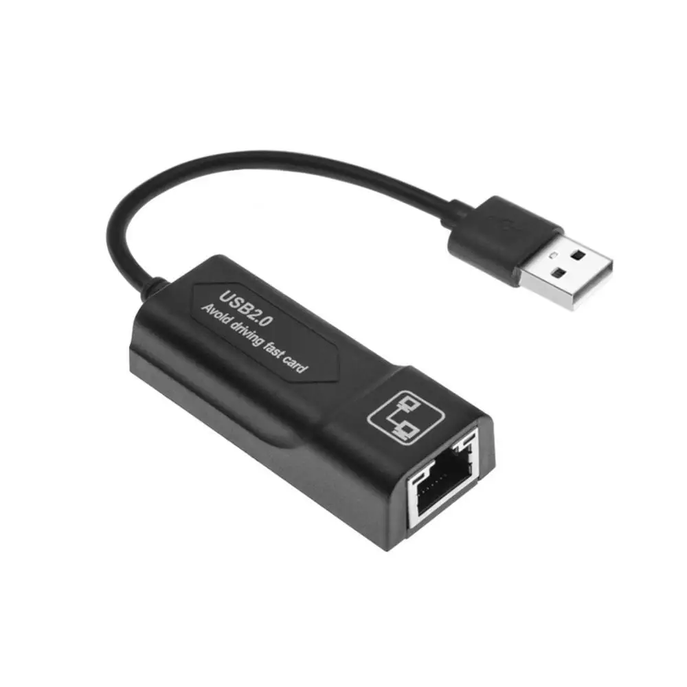 محمول USB 2.0 السلكية المدمج في كابل بطاقة الشبكة محول إيثرنت خالية من محرك الأقراص