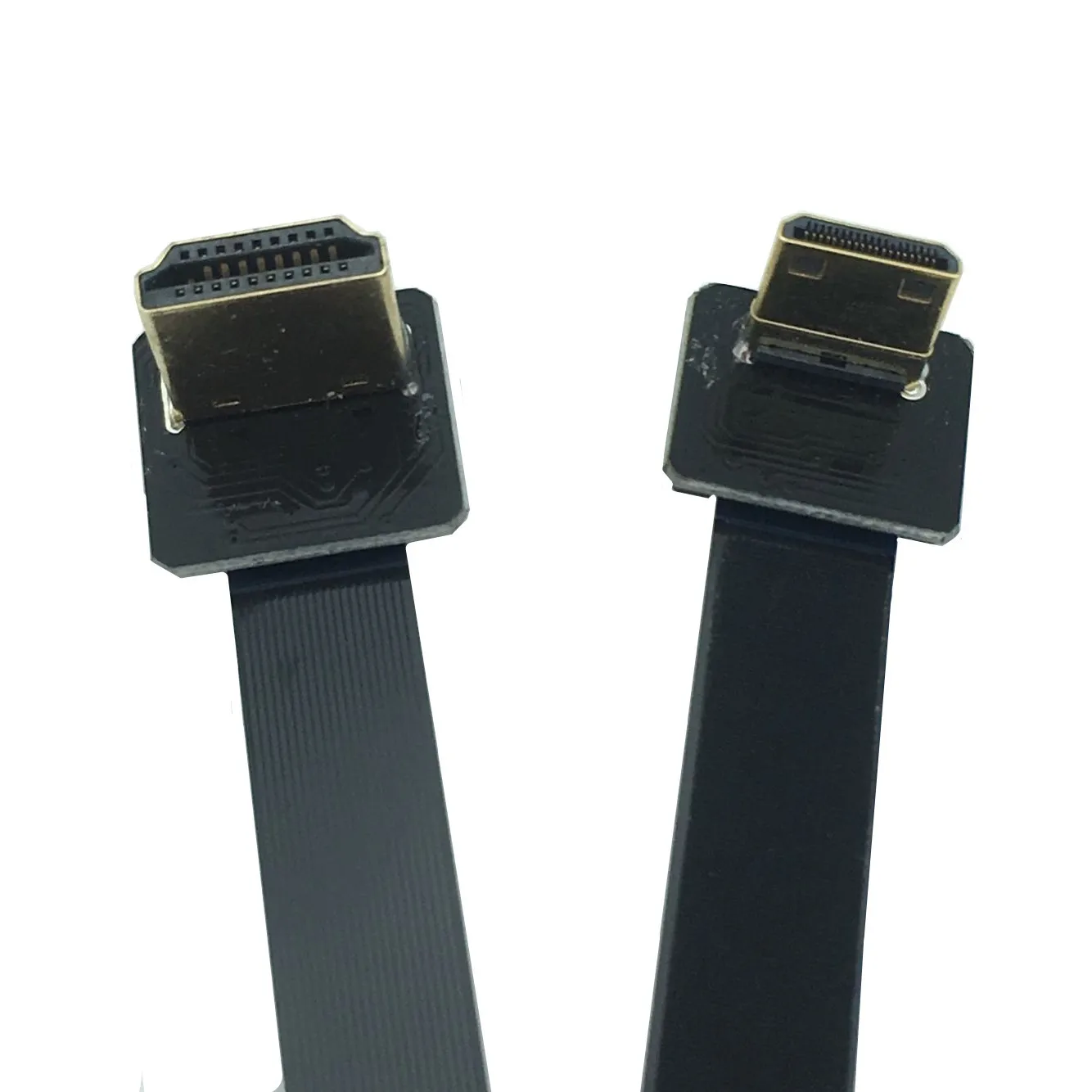 FPV hdmi-kompatybilny pod kątem do Mini hdmi-kompatybilny pod kątem 90 stopni FPC kabel płaski do multicoptera fotografia lotnicza 20cm