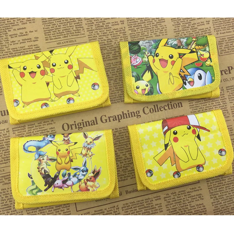 Dompet Anak Pokemon Tas Kartu Dompet Gambar Pikachu Anime Janpan Dompet Koin PVC Hadiah Natal untuk Mainan Anak Acak