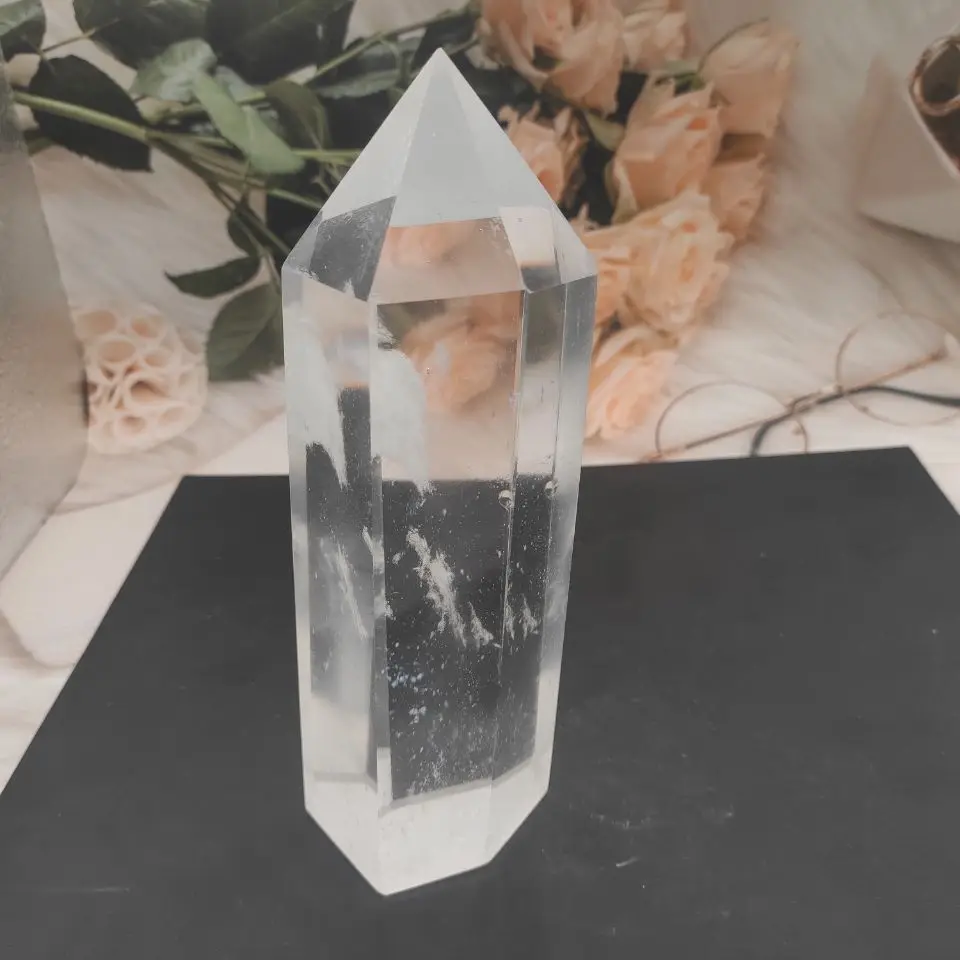 

800-1000g Big size Clear Melting Stone Quartz Obelisk Crystal Wand Point Healing Fengshui for home decoration