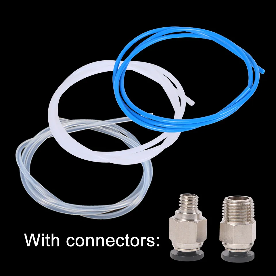 PC4-M6 Pneumatic Connector With 1M PTFE Tube 2*4MM For ender 3 Upgrade Kit 3D Printer Parts 1.75mm Extruder