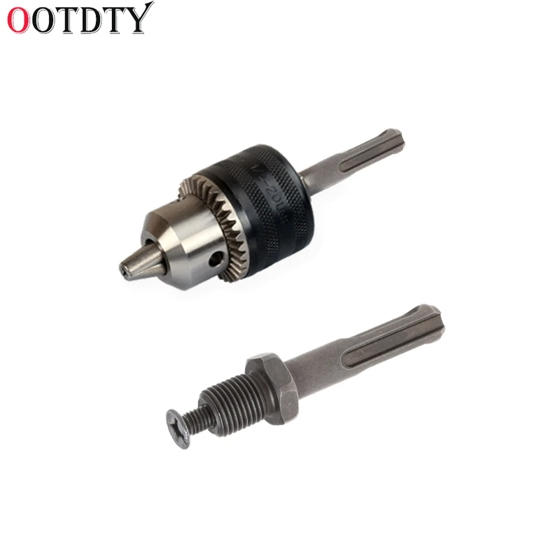 OOTDTY 12Mm Thread Dia SDS Plus Round Shank Drill Chuck Adapter Connector Abu-abu