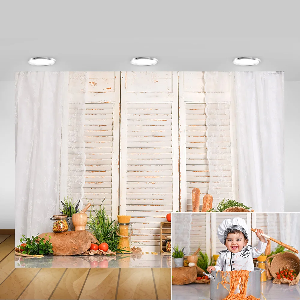 Newborn Children Portrait Backdrop Photography Wood Window Vegetable Fruit Photocall Tomato One Birthday Photo Background Props