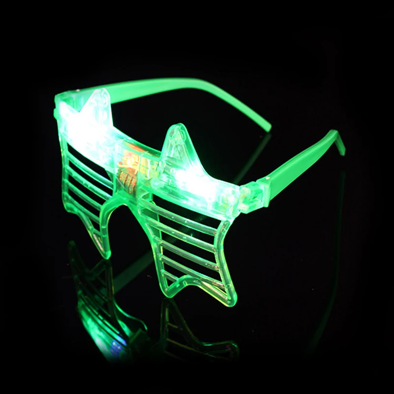 Flashing Light up Pentagram Glowing Shutters Glasses New Christmas Halloween LED Party Glasses Supplies Glow In The Dark In Toys