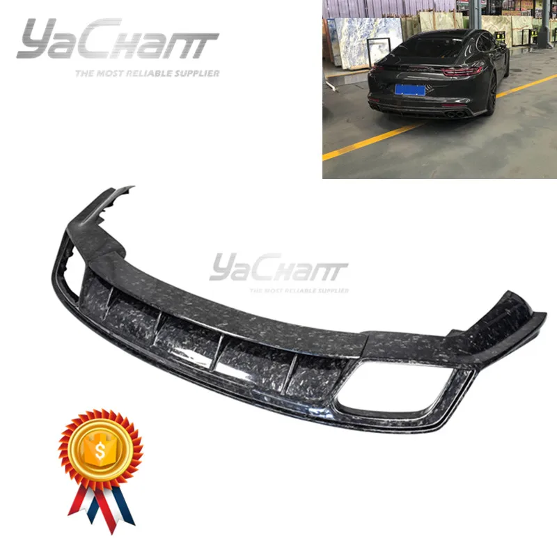 

Forged Carbon Weave Carbon Fiber Rear Diffuser Fit For 2017-2020 971 Pera YC D Style Rear Bumper Lip