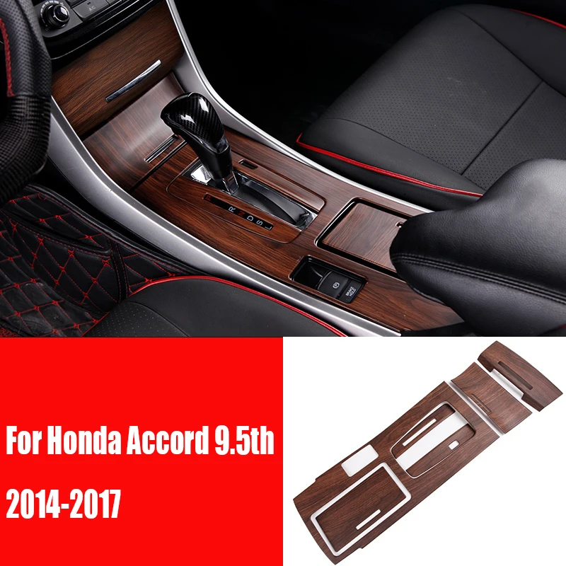 

For Honda Accord 9th 9.5th 2014-2017 6pcs/set Peach wood grain Gear Shift Knob Trim Cover