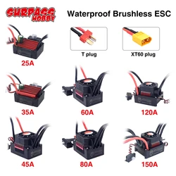 SURPASSHOBBY 150A 120A Waterproof ESC 80A 25A 35A 45A 60A KK Speed Controller for 1/8 1/10 1/12 RC Car Brushless Motor