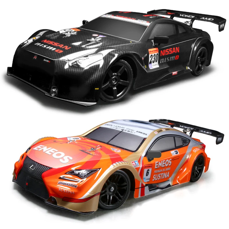 Symulacja 4WD Drifting RC Car 30KM/H Szybkie wyścigi Wymienne opony i skorupy Światło LED 20Mins Endure Elektryczna zabawka RC dla dzieci