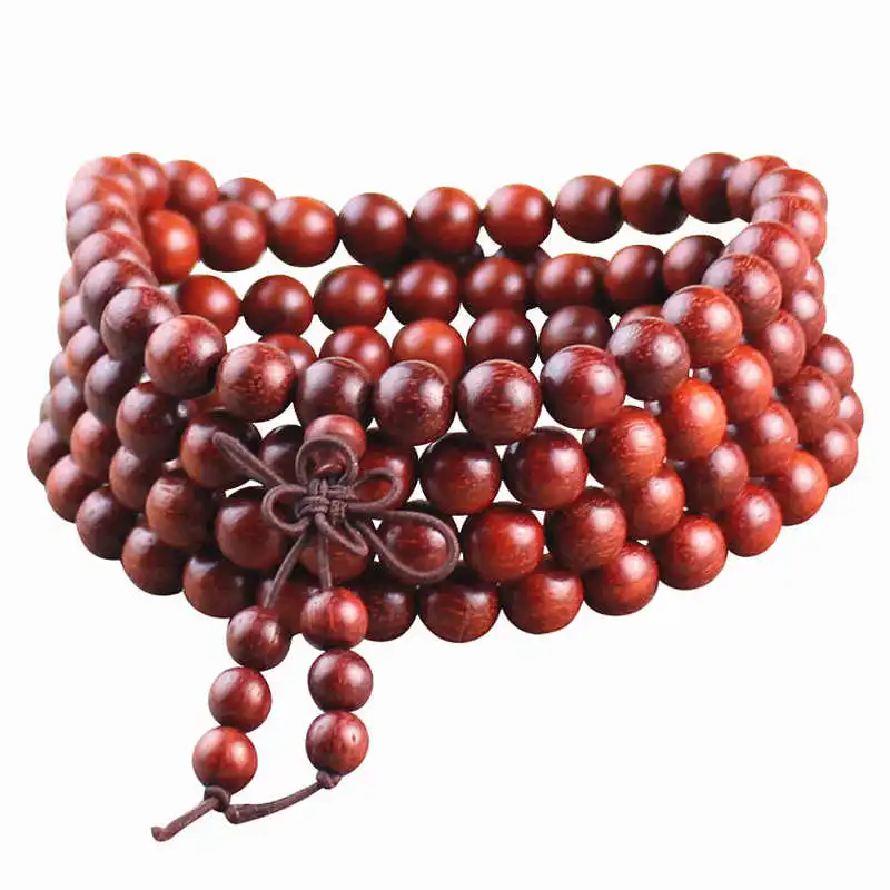 10PCS Natural African Red Sandalwood Bracelets 6/8mm Buddhist 108 Prayer Beads Mala Free ship