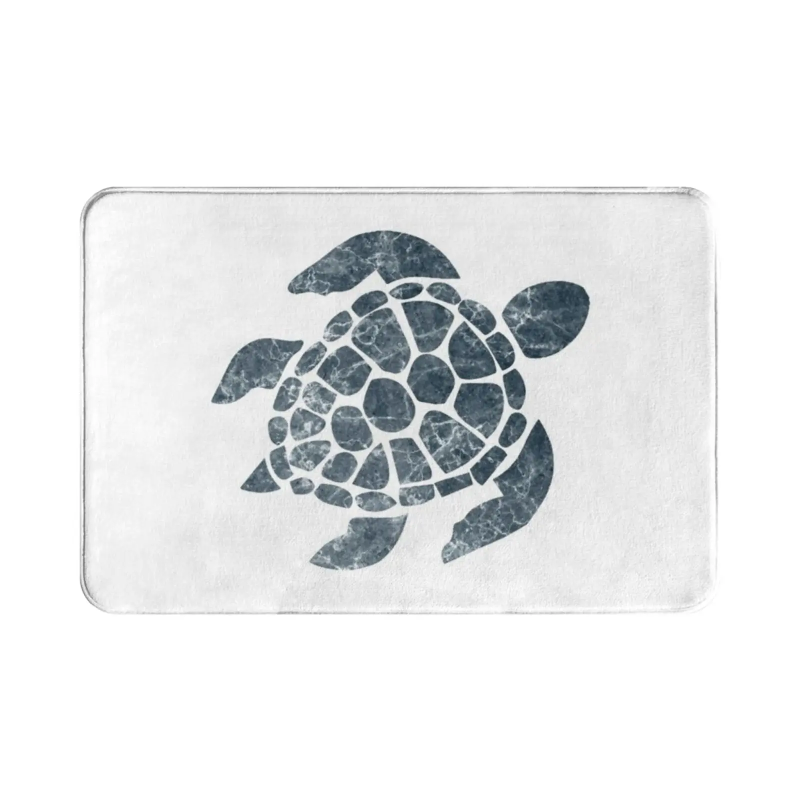 Marble Sea Turtle Carpet Mat Rug Cushion Soft Non-Slip Marble Sea Turtle Black Grey Dark Marble White Cracks Sea Turtle