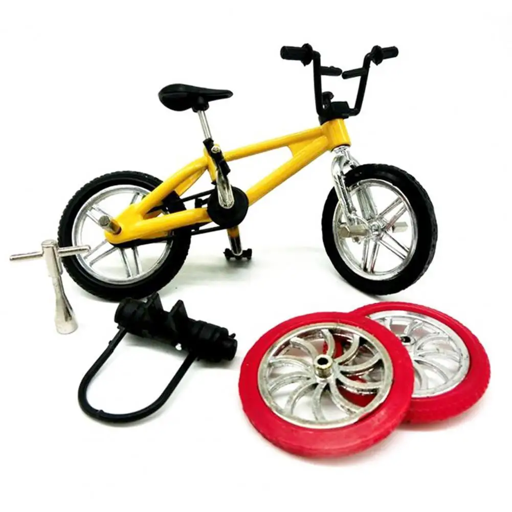 Mini bicicleta de juguete con ruedas de repuesto para niños y adultos, excelente juguete de colección, modelo de bicicleta de dedo