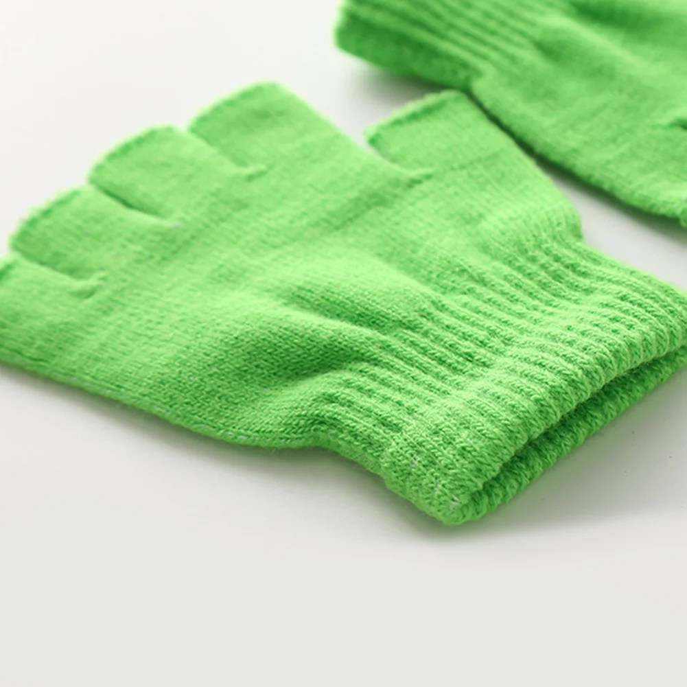 1 paar Schwarz Half Finger Finger Handschuhe Für Frauen Männer Wolle Stricken Handgelenk Baumwolle Handschuhe Winter Warme Workout Handschuhe