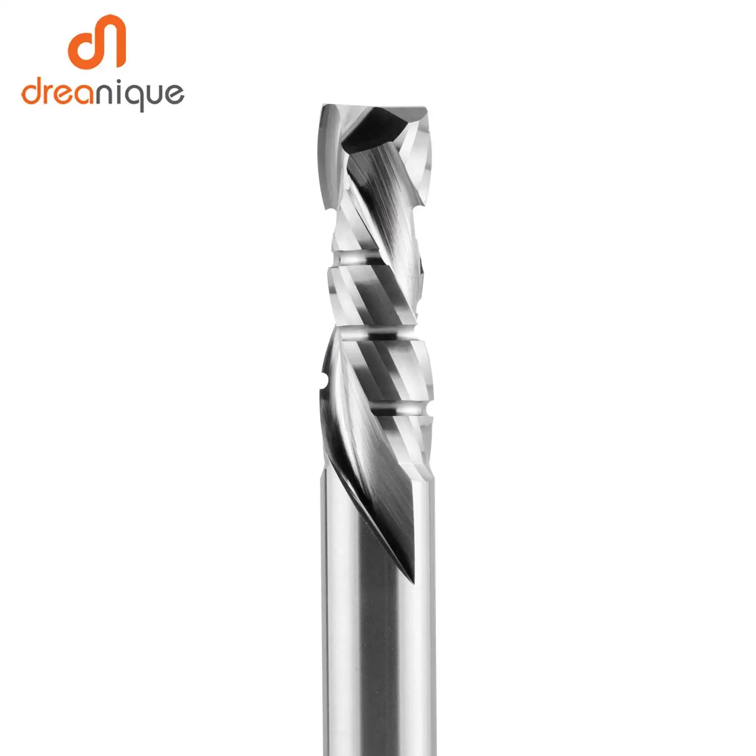 DREANIQUE Up&Down Compression Milling Cutter Carbide CNC Router Bit 6mm 8mm Two Flutes Wood Engraving end mill with chip breaker