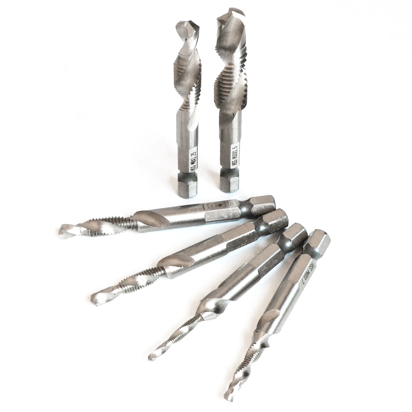 Bộ 6 Tập Mũi Khoan Chuôi Lục Giác HSS Vít Ren Tua Vít Bit Máy Hợp Chất Tập M3 M4 M5 M6 M8 m10 Dụng Cụ Quay