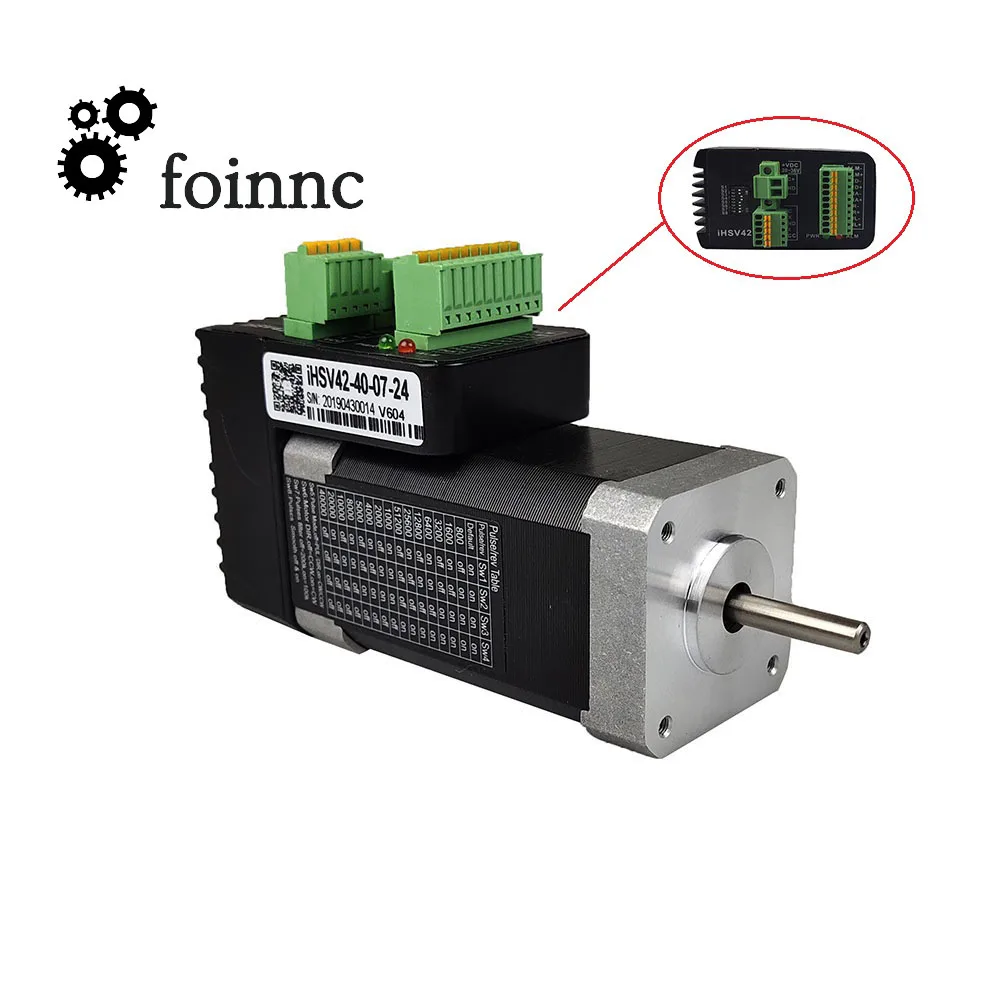 Nema 17 Integrated dc Servo Motor 42 Nema 17 78w 0.185nm 1000 Line Encoder 2036vdc Drive Control Integrated Servo Ihsv42400724