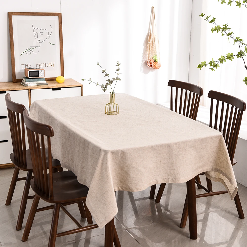 Linen CottonTablecloth With Waterproof Thicken Rectangular Wedding Home Dining Kitchen Creative Decorative Tea Table Cloth