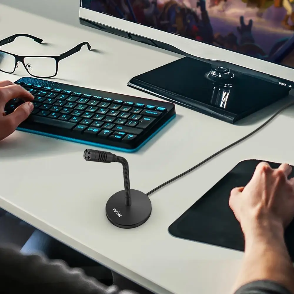 Fifine-ミニデスクトップマイク,USB,プラグアンドプレイ,コンピューター,ラップトップ,PC用。YouTube,ゲーム,ストリーミングに最適