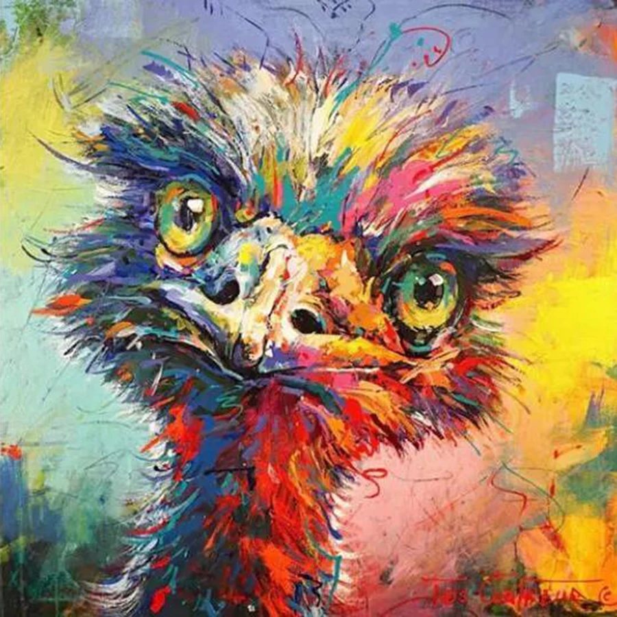 5d DIY Diamond Painting Cartoon ostrich head Full Diamond embroidery Cross Stitch Needlework mosaic Home Decor kids Gift