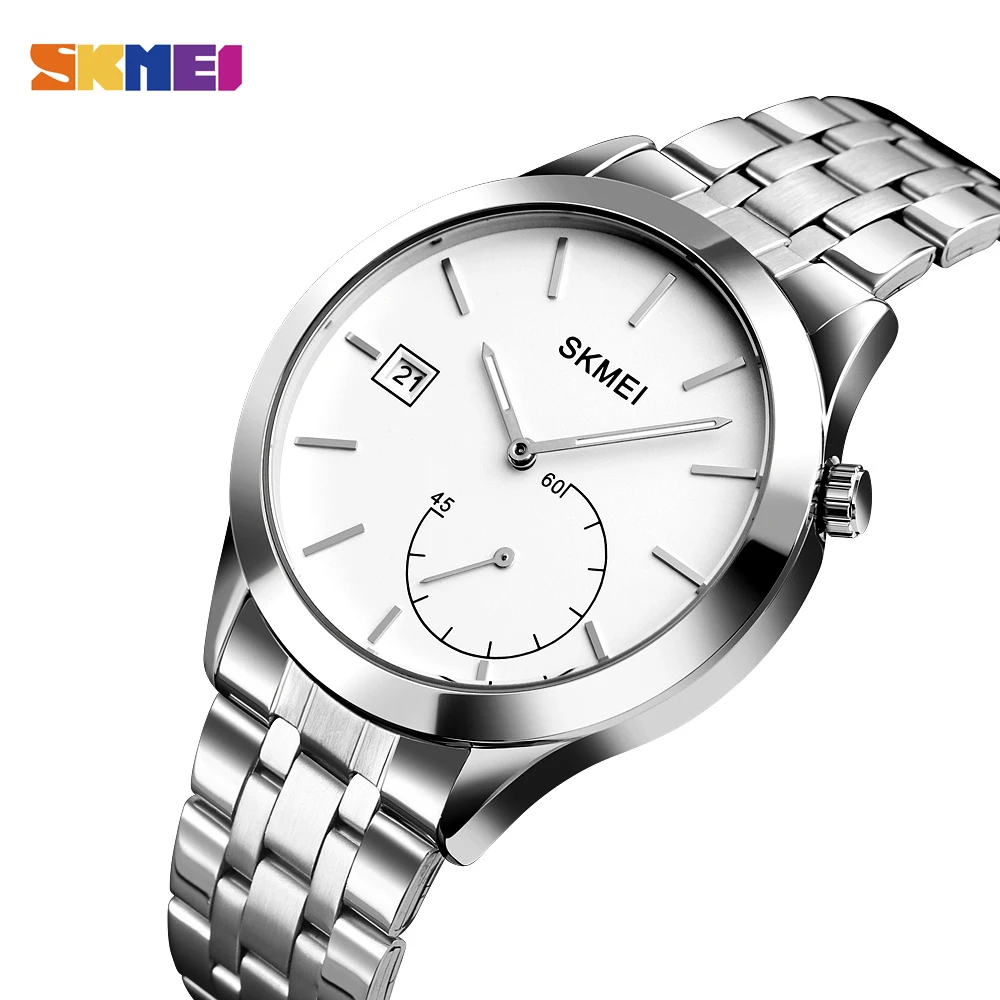 Fashion QUARTZ Jam Tangan Merek Skmei Jam Tangan Pria Tanggal Display Kuarsa Wrist Watch Tahan Air Bisnis Gelang Clock Reloj