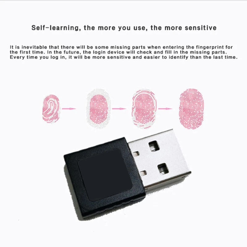 USB Fingerprint Key Reader Recognition Device Windows 10 Biometrics Security Anti-Spoofing Encryption Unlocking Boot Dropship