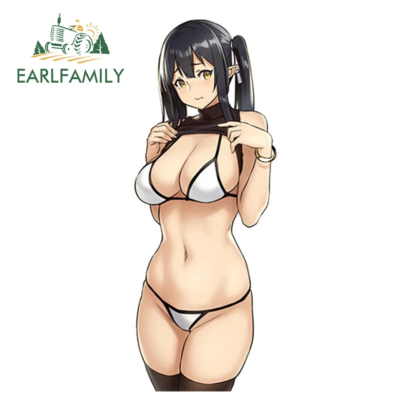 EARLFAMILY 13 سنتيمتر مضحك سيارة ملصق Houtengeki الطابع الأصلي تجعل مثير فتاة الفينيل السيارات موتو ضبط ملصق مائي سيارة التصميم