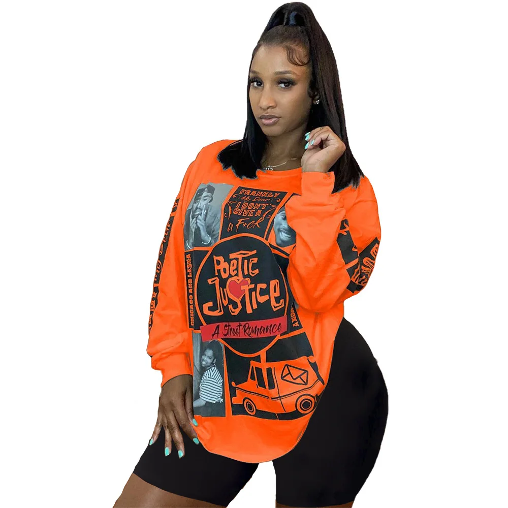 

L-5XL plus size women clothing two piece set fashion trend streetwear long sleeve O-Neck top and shorts outfit Dropshipping