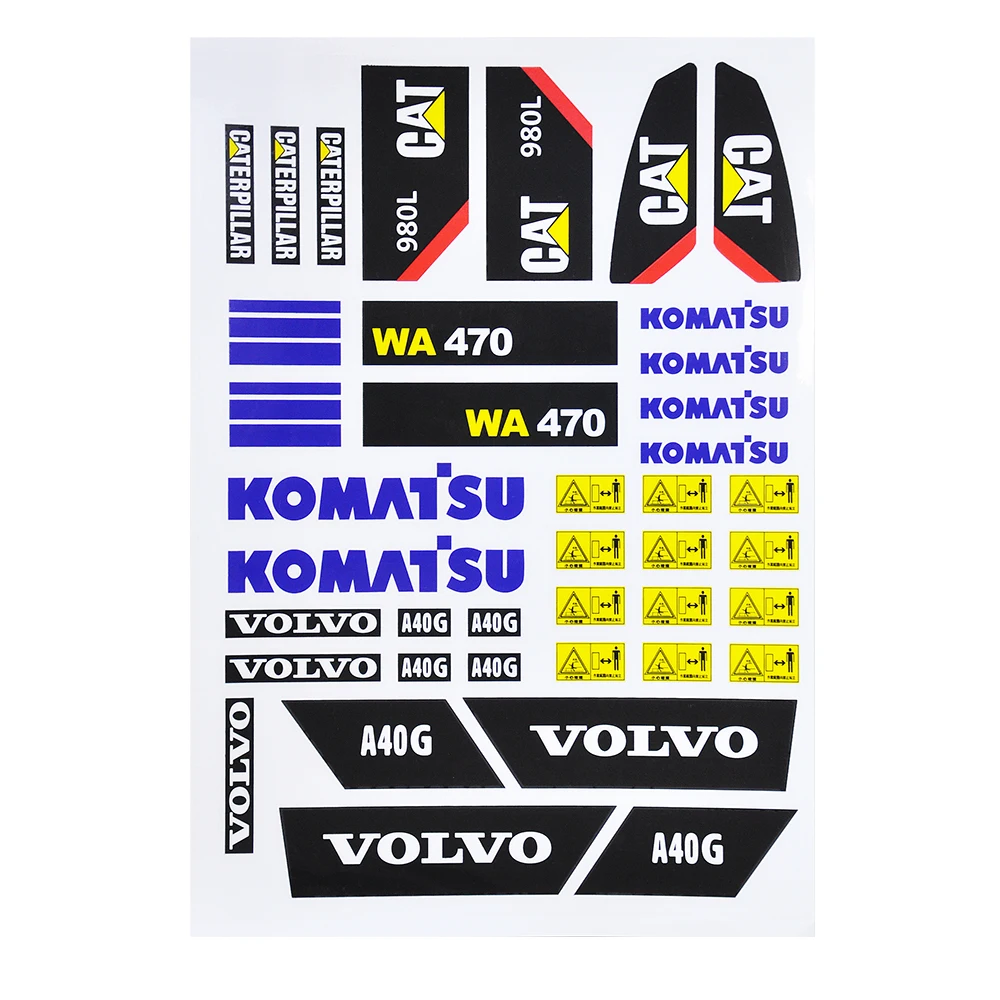 Sticker For 1/12 RC Hydraulic KOMATSU 339DL 336D Kabolite Excavator Parts