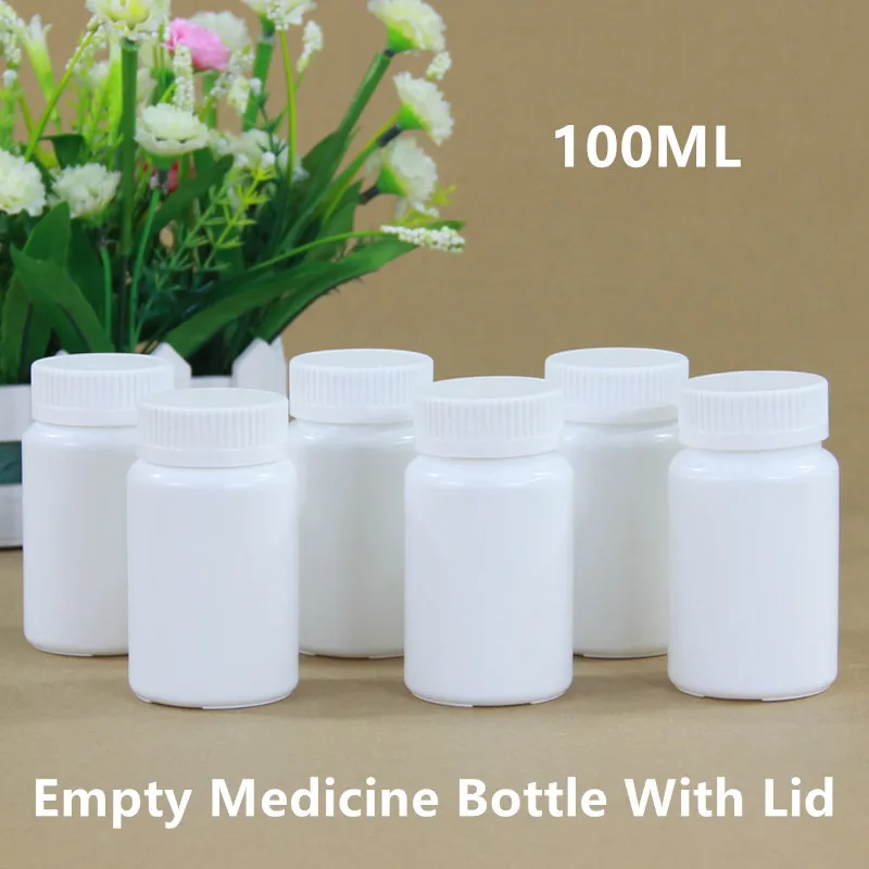 

50PCS 100ML Empty Storage Container for Capsule Pill Tablet Food Grade Medicine Package Bottles with Lids Hot sale