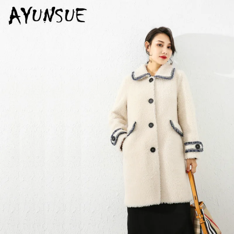 

Autumn Winter Coat Women Clothes 2020 Sheep Shearing Real Fur Coat 100% Wool Jacket Women Korean Fashion Fur Tops 19070 YY2093