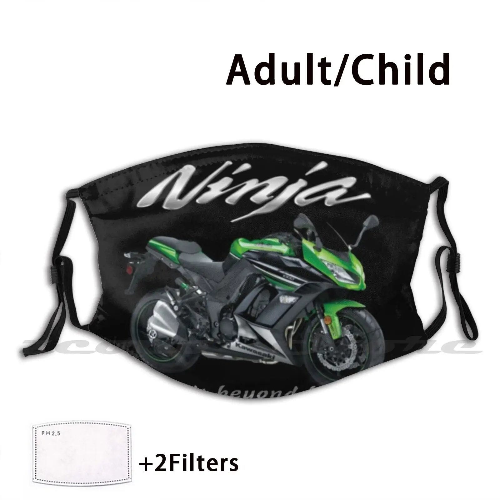 Mask Cloth Reusable Print Filter Washable Motor Show Motorcycle Speed Bicycle Speed Motos Auto Mechanic Green Motorcycle