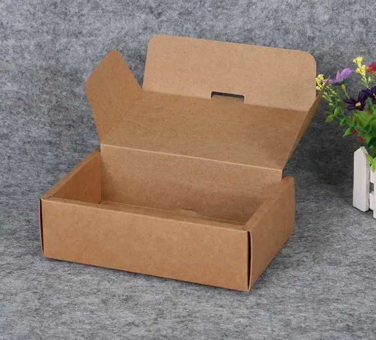 100pcs/lot Large Kraft Paper Gift Paper Box Retail Packaging Craft Paper Box Kraft Paper Gift Tea Box 25*14*6cm Wholesale