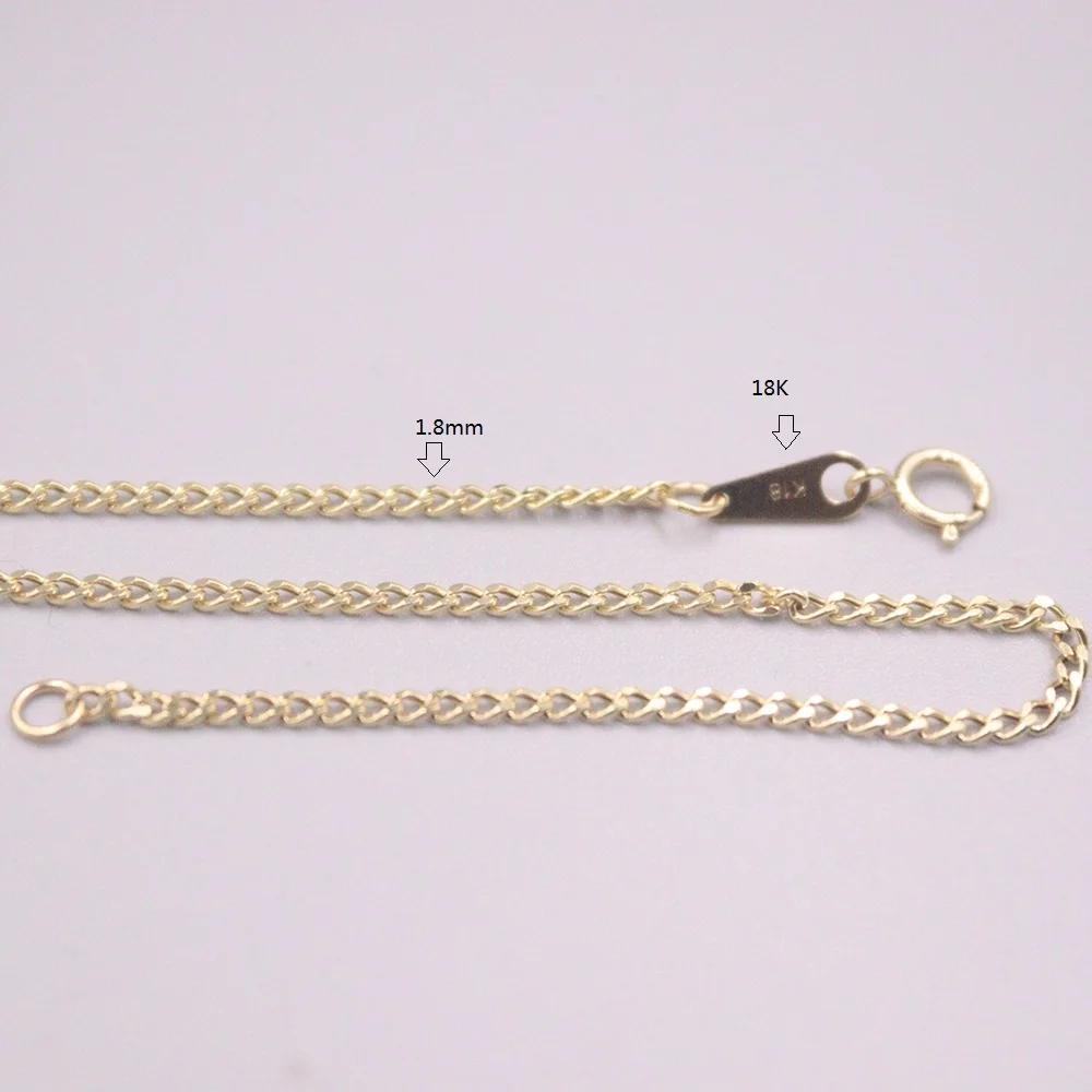 

Real 18K Yellow Gold 1.8mm Curb Link Chain Necklace 18inch Length Stamp 18K