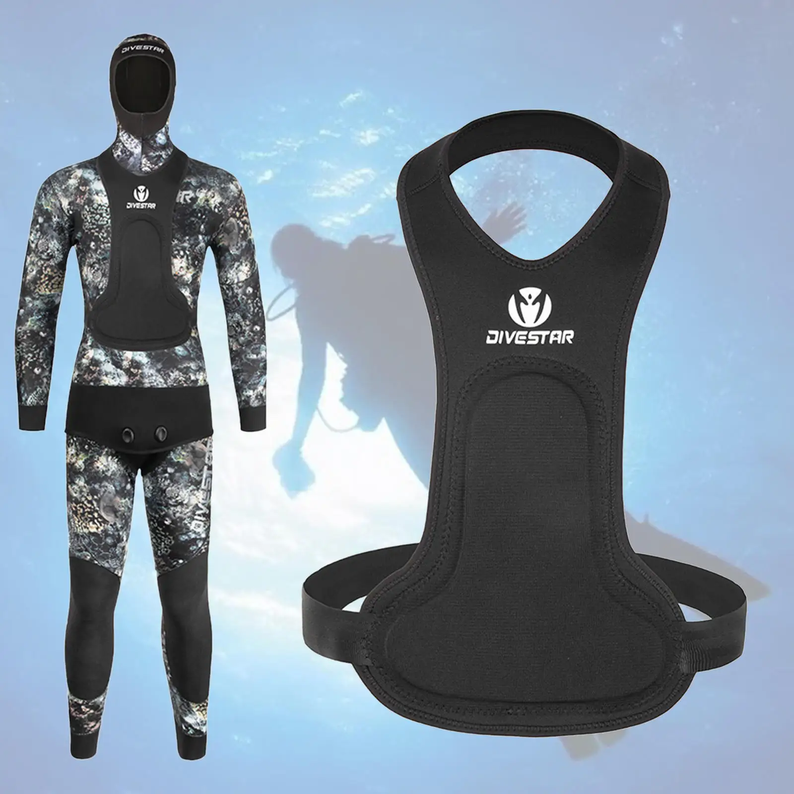 Neopren göğüs yükleme Pad kalınlaşmak 8mm dalış göğüs yelek balıkçılık avcılık Spearfishing balıkçı serbest dalış kadın erkek