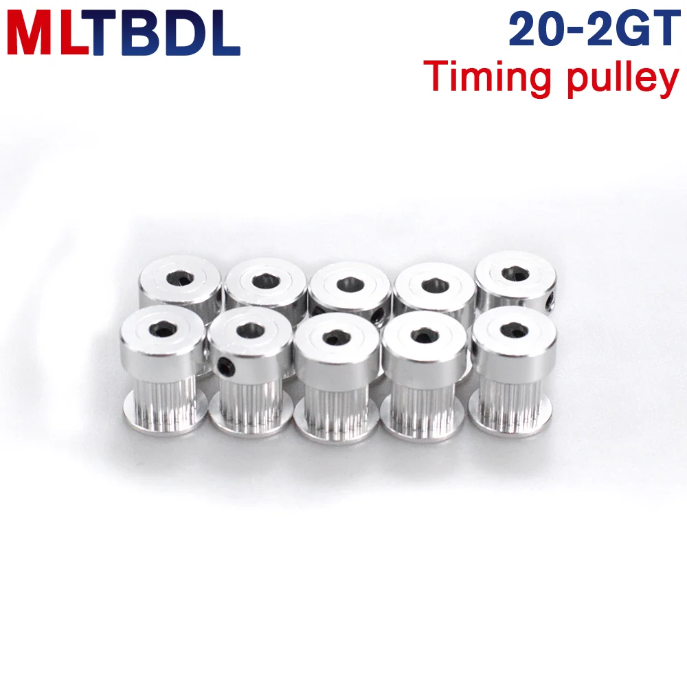 GT 20 Teeth 2GT 2M Timing Pulley Bore4/ 5/6/6.35/8mm for 2MGT GT2 Synchronous belt width 6/10mm small backlash 3D Printer Parts