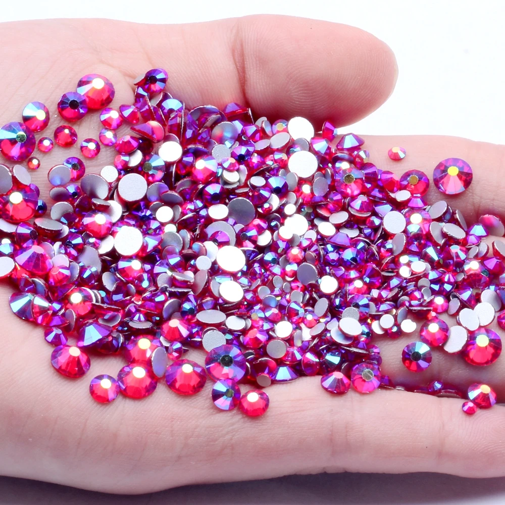 

Light Siam AB Non Hotfix Strass Rhinestones For Nails Art Charms Glue On Crystal Diamonds DIY Crafts Wedding Dress Accessories